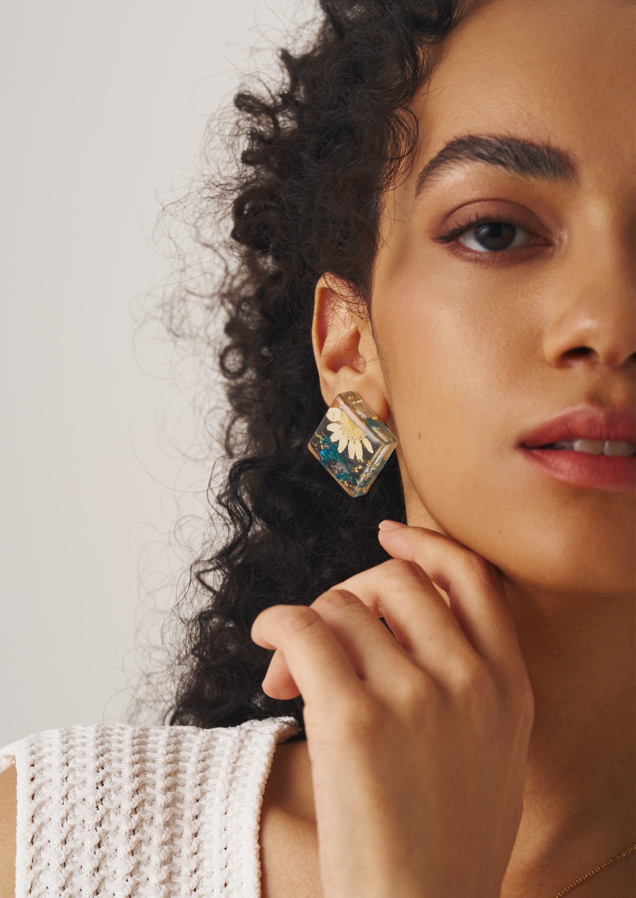 Preserved Flower Stud Earrings