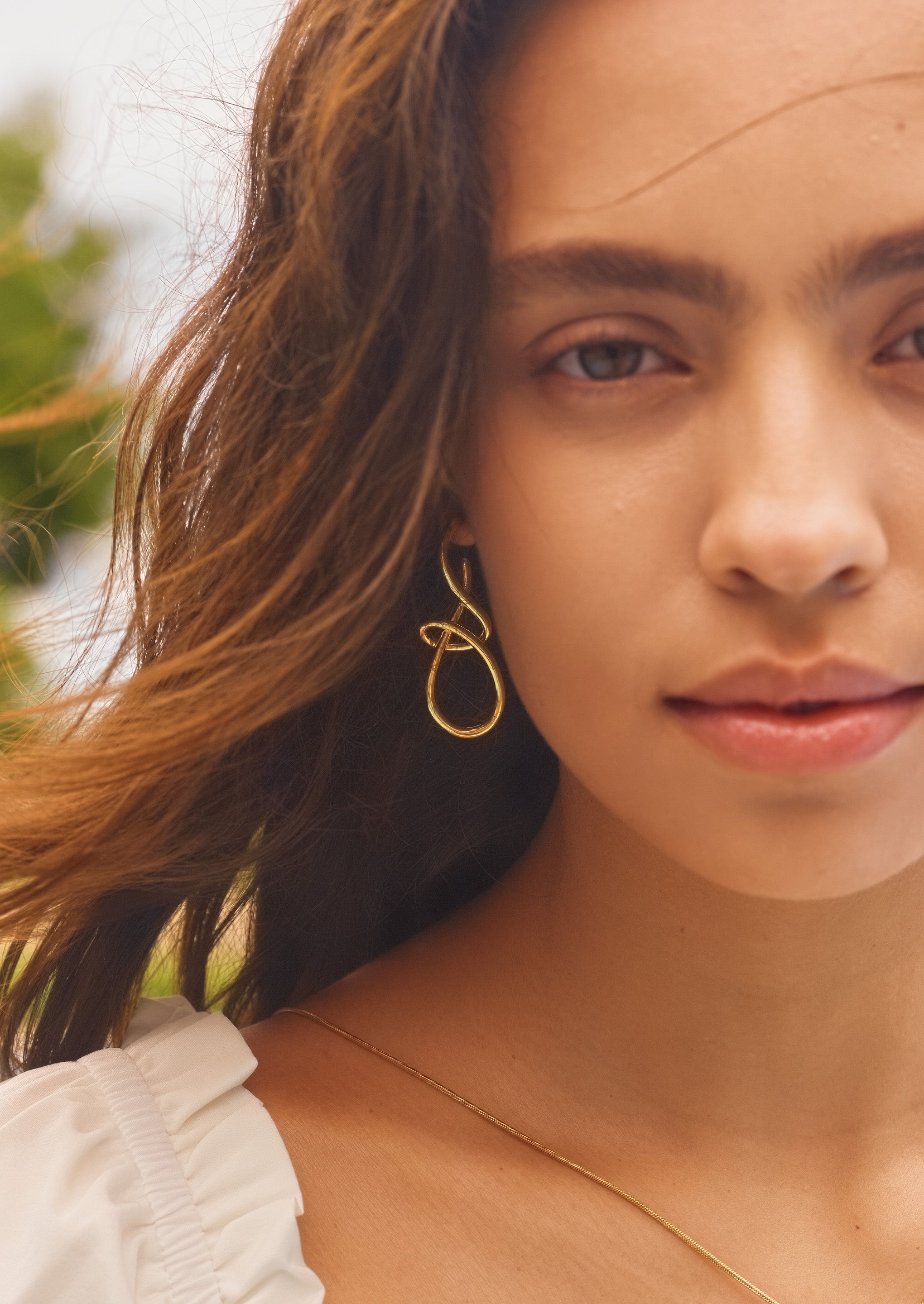 Abstract Line Drop Earrings