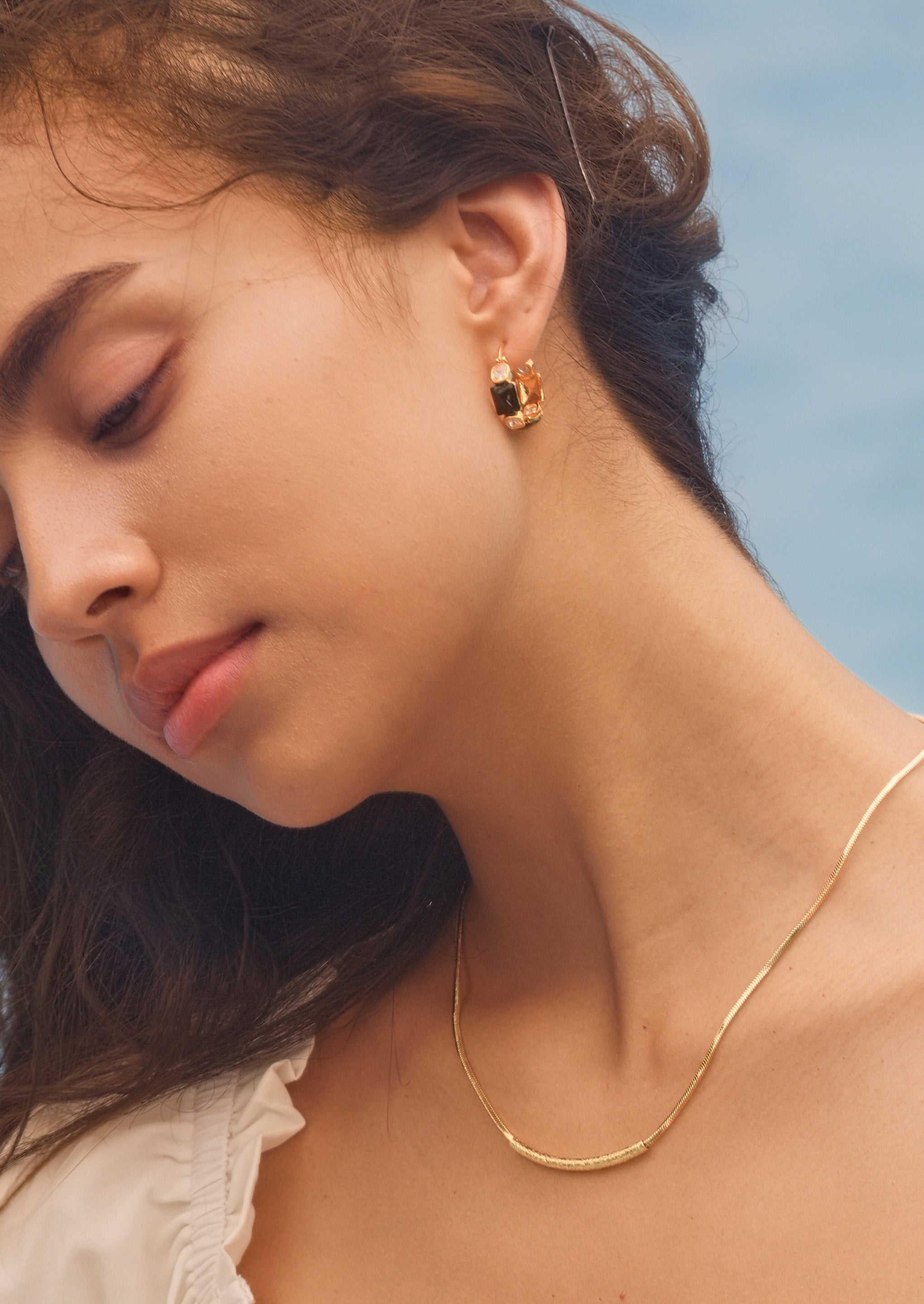 Contrast Color Hoop Earrings