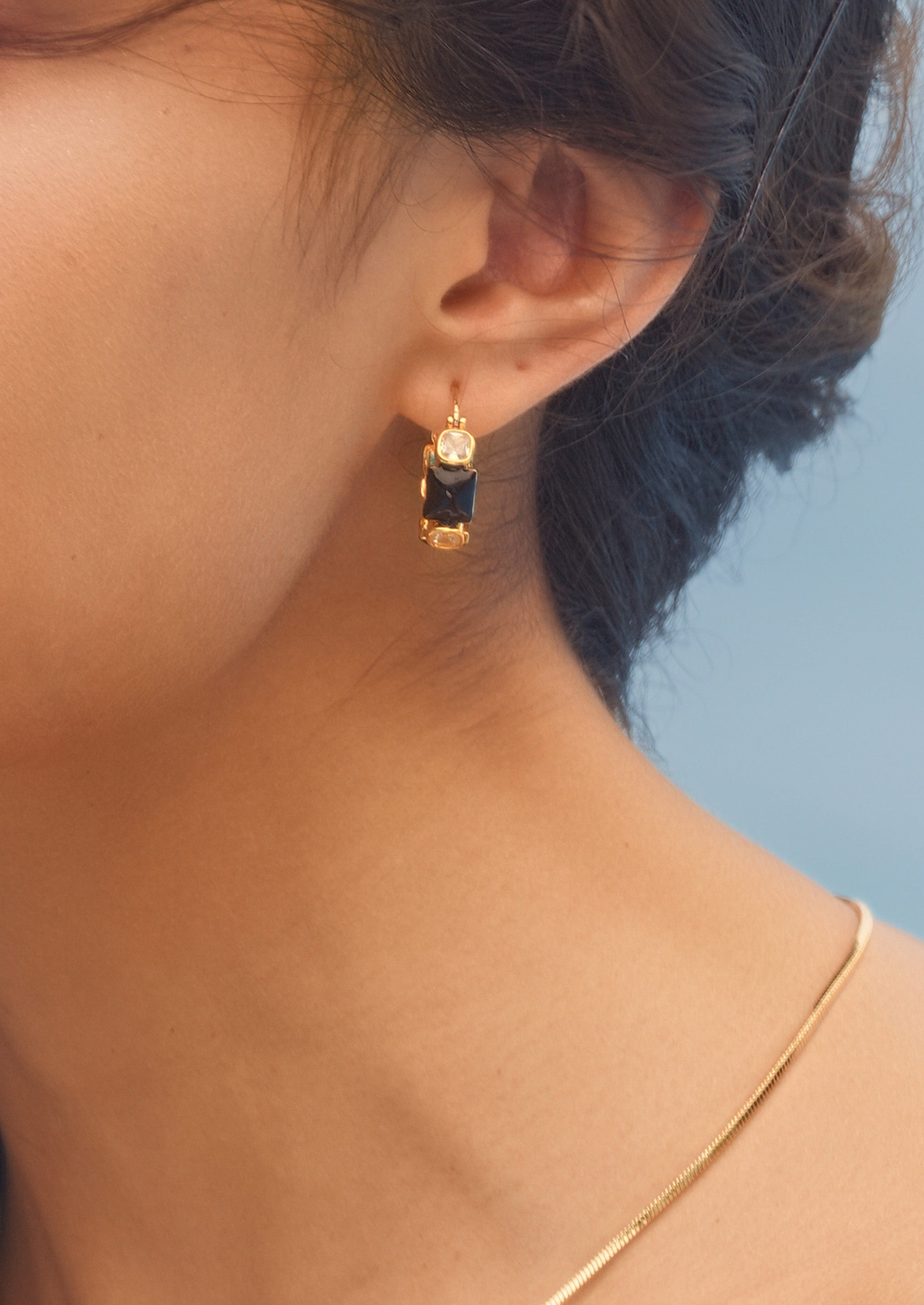 Contrast Color Hoop Earrings