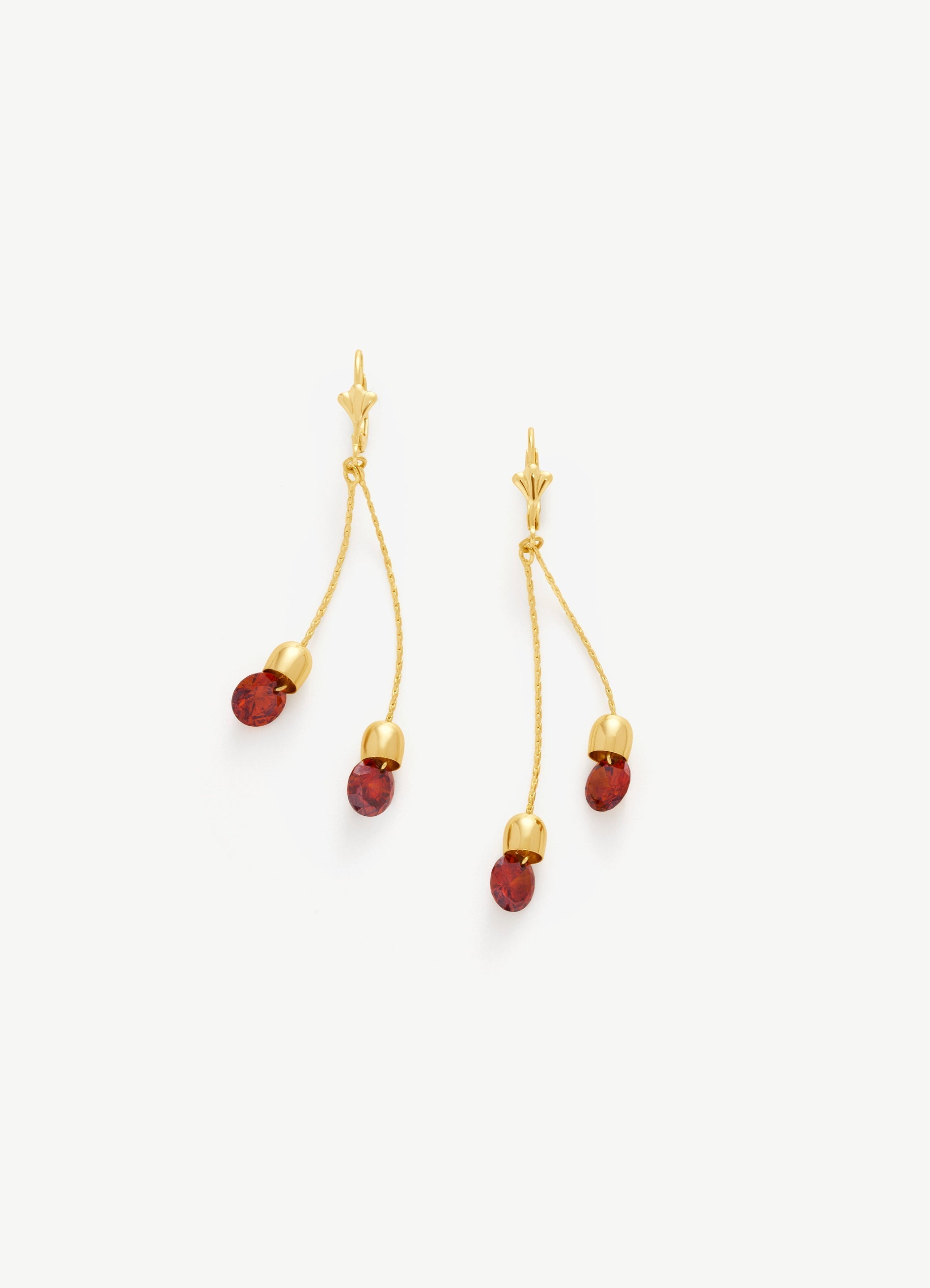 Double Drop Gemstone Earrings