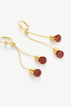 Double Drop Gemstone Earrings