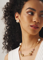 Floral Pearl Stud Earrings