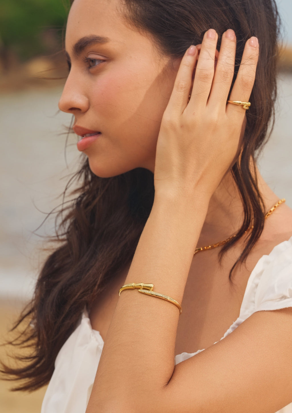 Bamboo Bracelet Ring Set