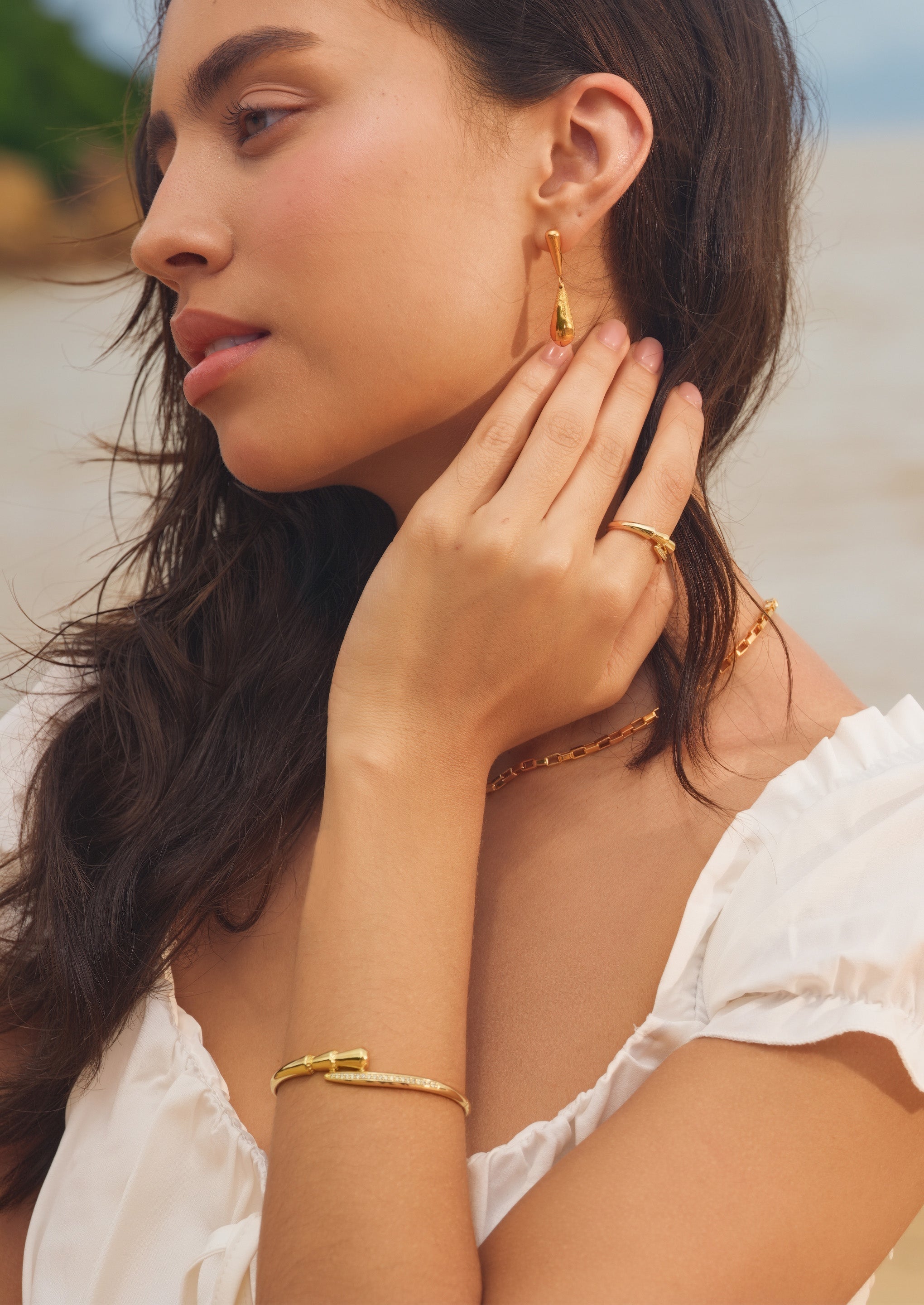 Bamboo Bracelet Ring Set