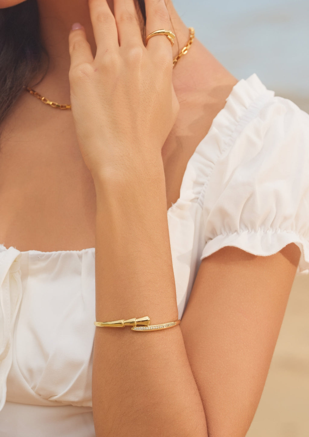 Bamboo Bracelet Ring Set