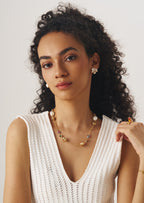 Pearl Gemstone Gold Necklace