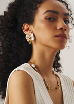 Floral Bee Enamel Earrings