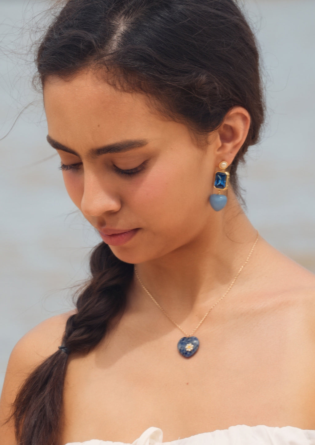 Blue Heart Pendant Necklace