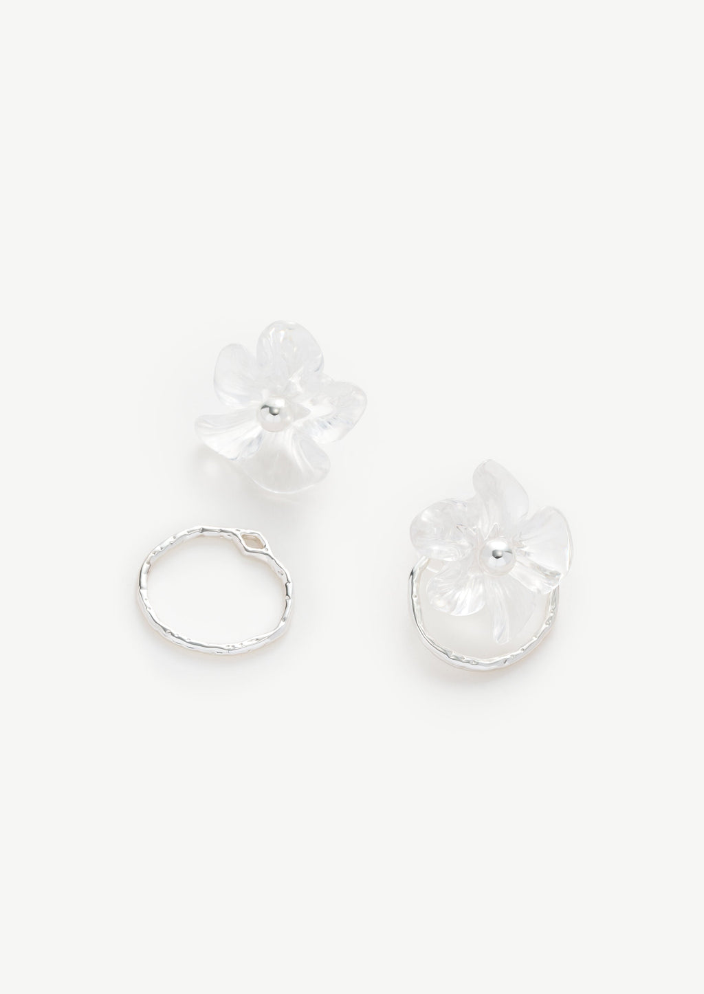 Translucent Floral Hoop Earrings