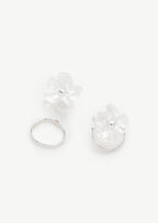 Translucent Floral Hoop Earrings