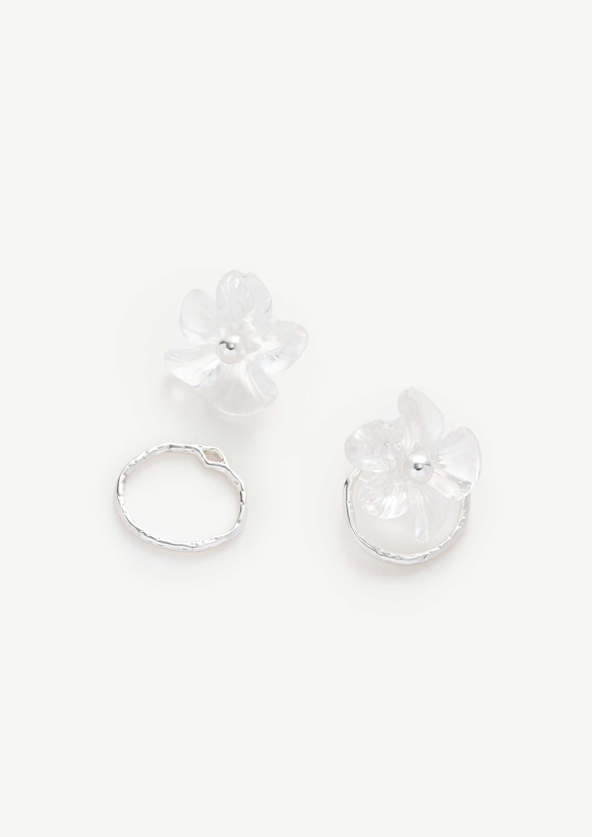 Translucent Floral Hoop Earrings