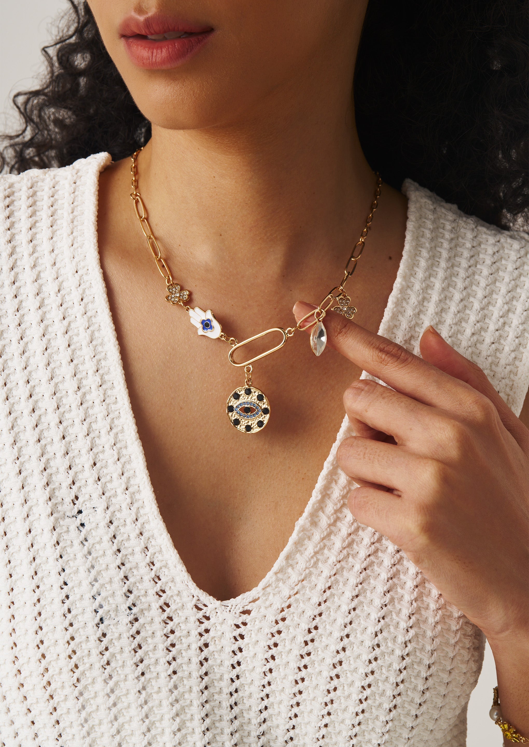 Evil Eye Charm Chain Necklace