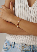 Pearl Charm Gold Bracelet