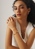 Pearl Charm Gold Bracelet