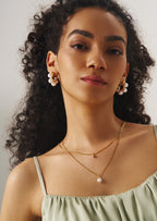 Pearl Cluster Hoop Earrings