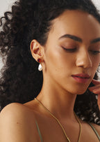 Gemstone Pearl Drop Earrings