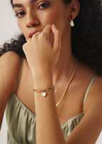 Heart Pearl Double Chain Bracelet