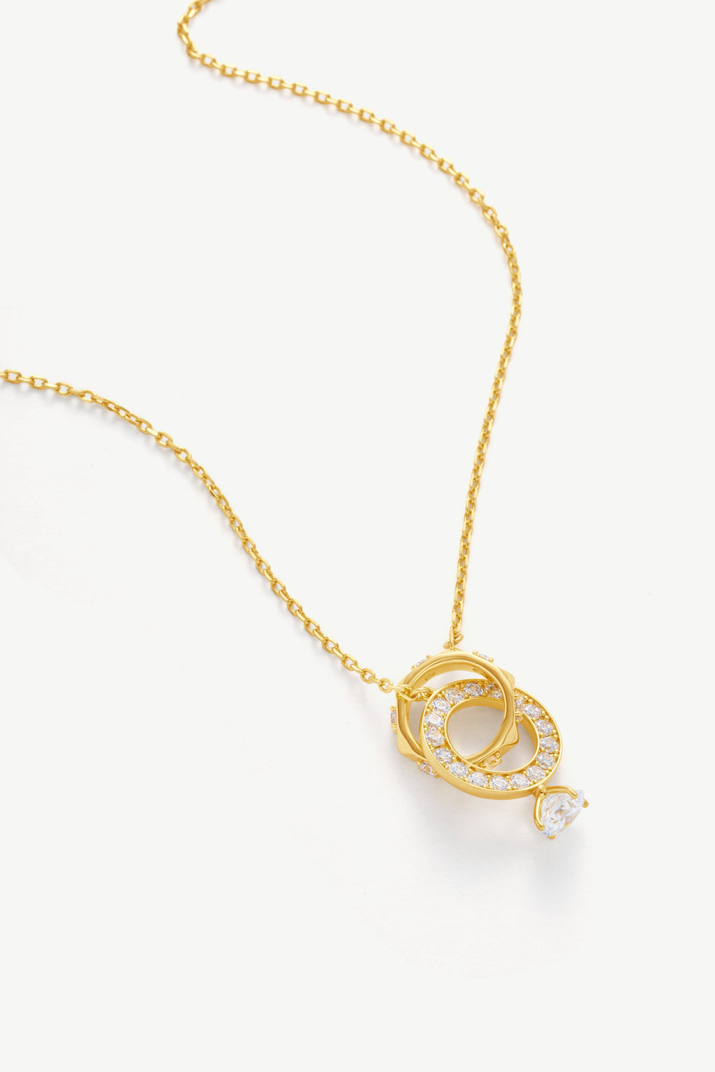 Interlocking Hoop Pendant Necklace