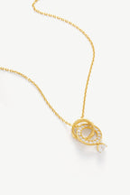 Interlocking Hoop Pendant Necklace