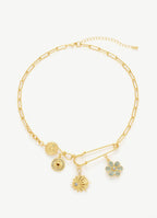 Irregular Flower Charm Necklace
