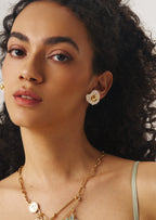 Flower Translucent Gold Earrings