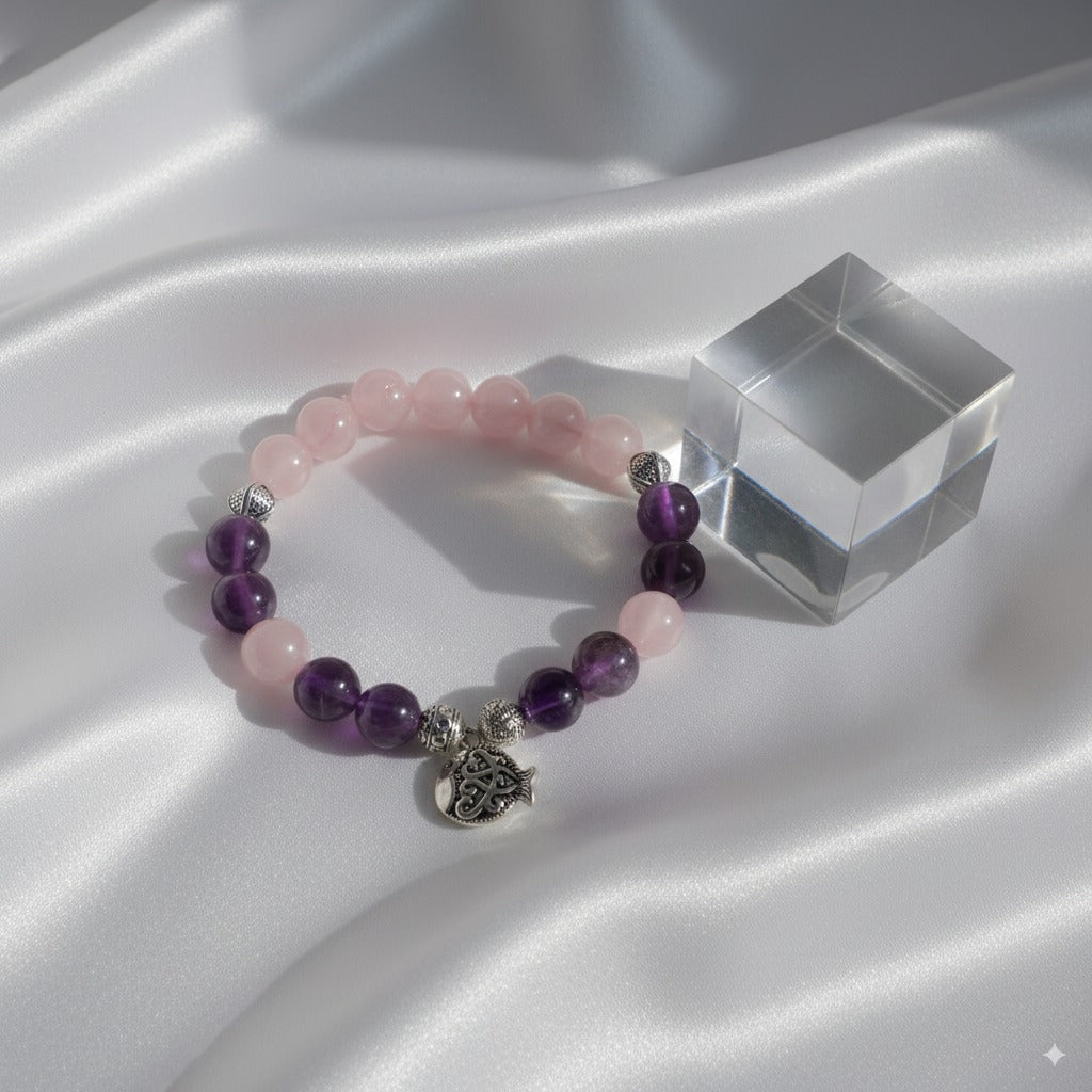 Rose quartz & amethyst