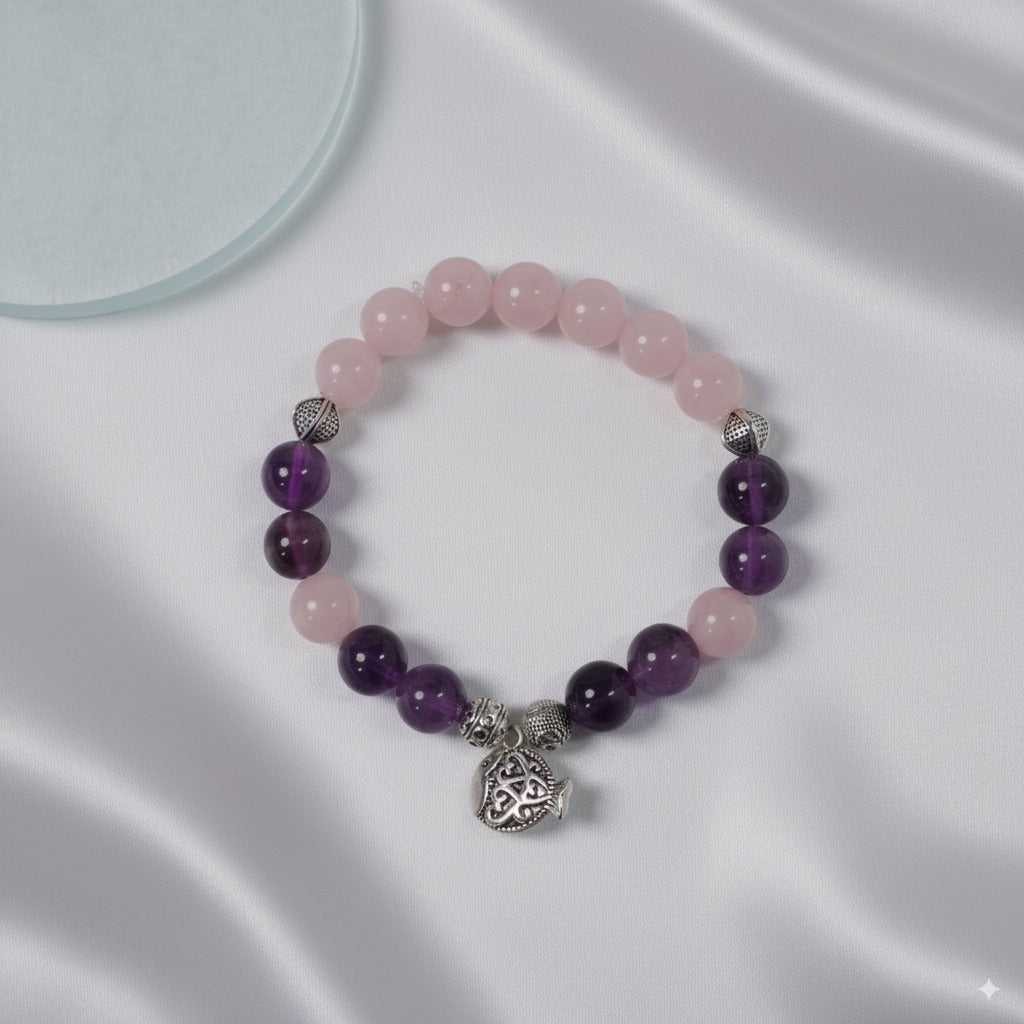 Rose quartz & amethyst