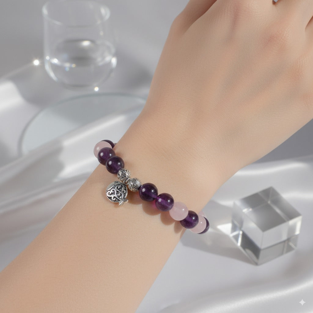 Rose quartz & amethyst