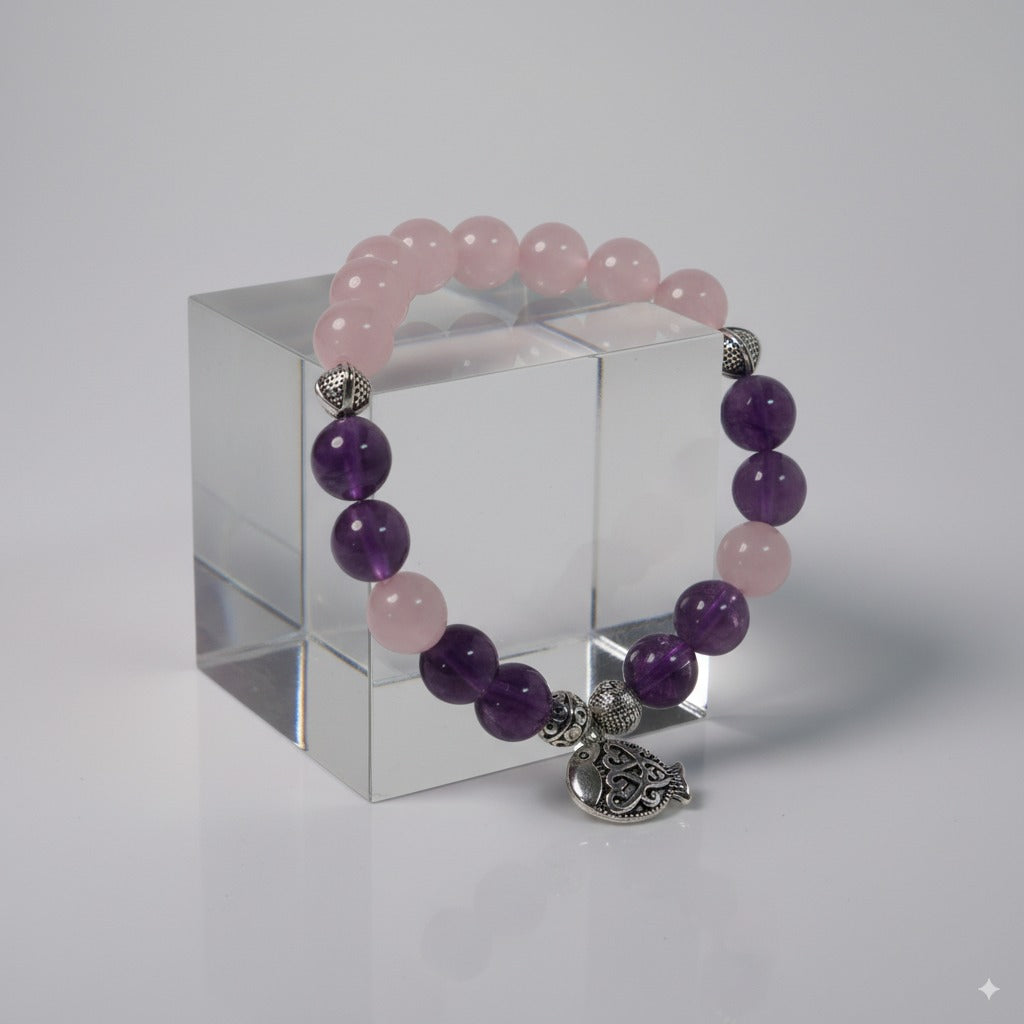 Rose quartz & amethyst