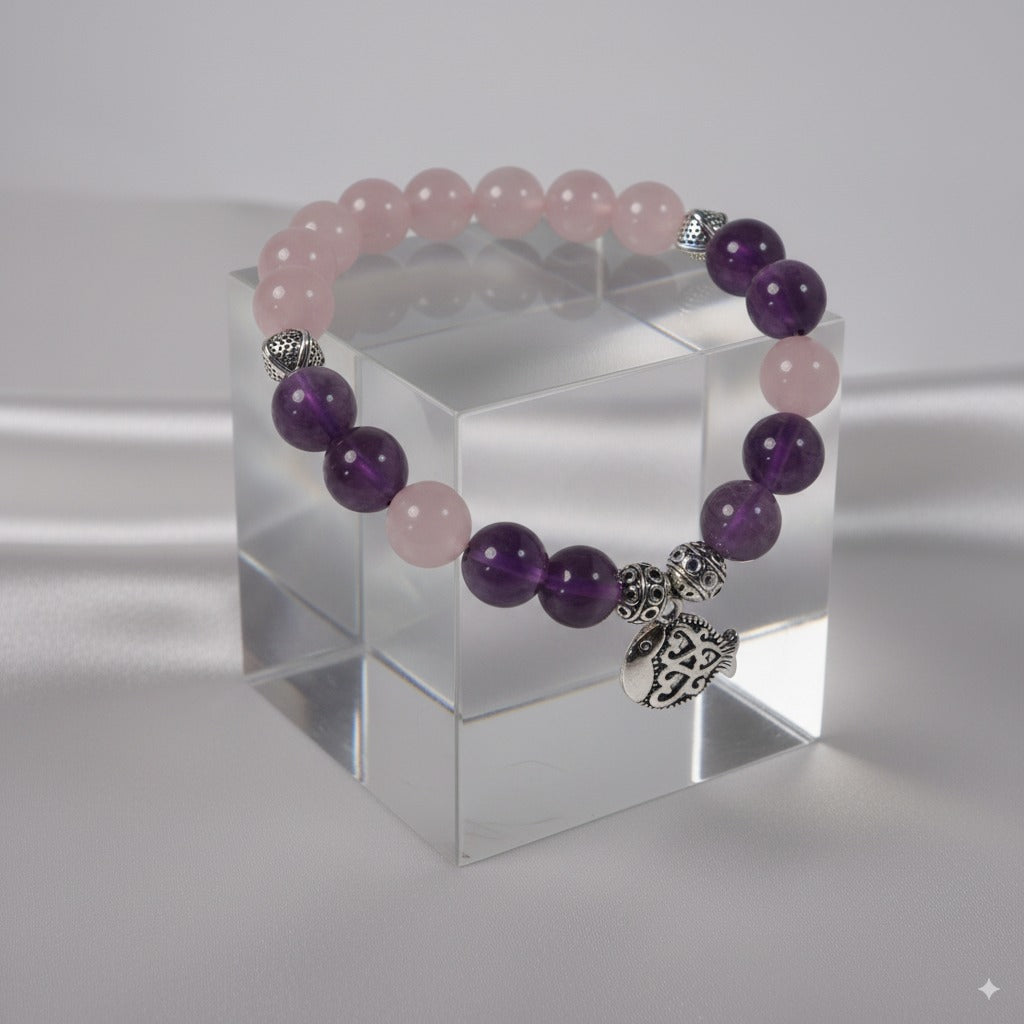 Rose quartz & amethyst