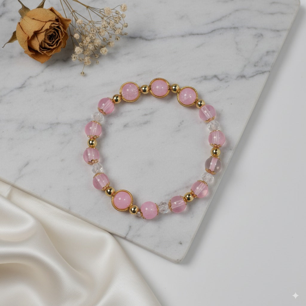 Pink cat's eye stone