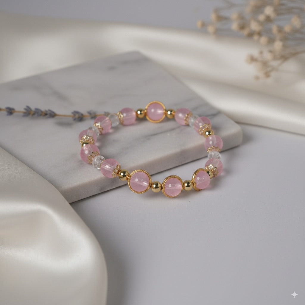 Pink cat's eye stone