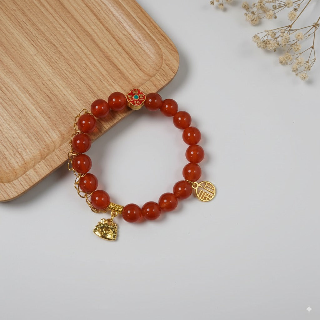 Red agate & lapis lazuli