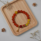 Red agate beads & yellow agate beads