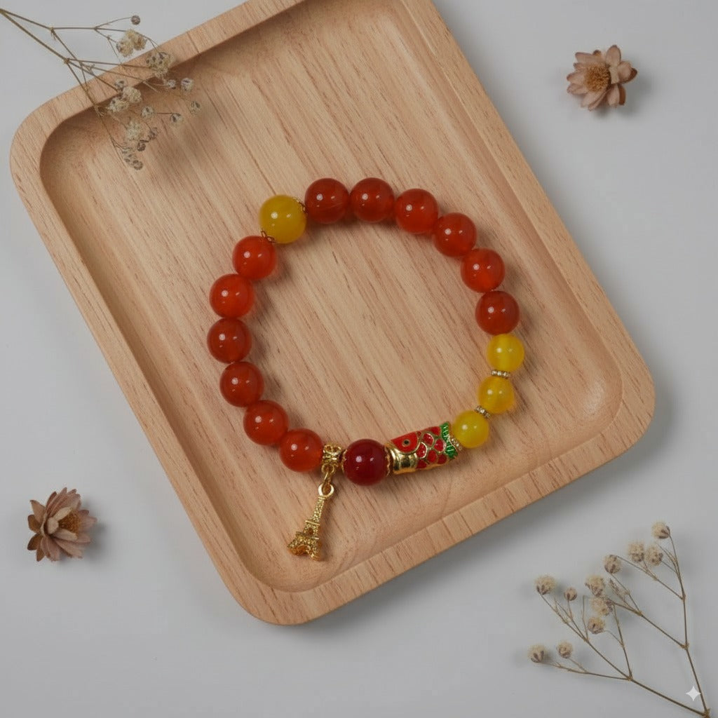 Red agate beads & yellow agate beads