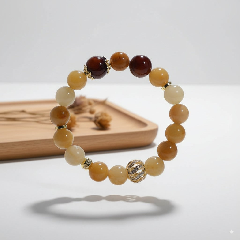 Yellow chalcedony & red agate