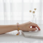 Pink cat's eye stone & white chalcedony