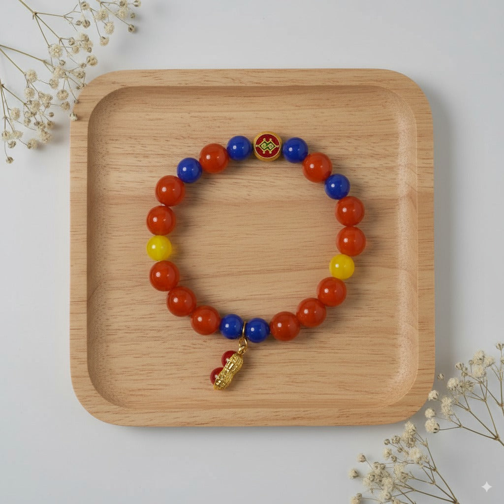 Red Blue Yellow agate