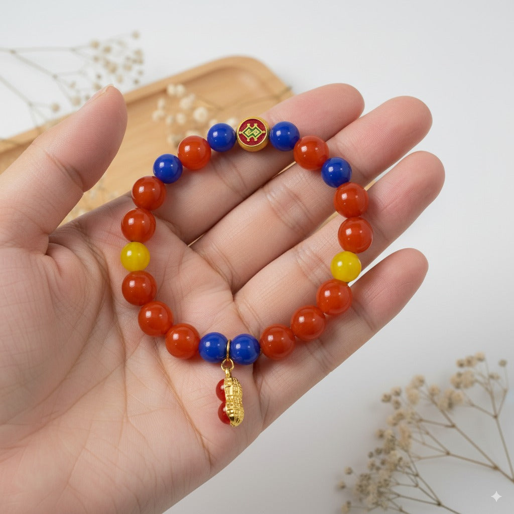 Red Blue Yellow agate