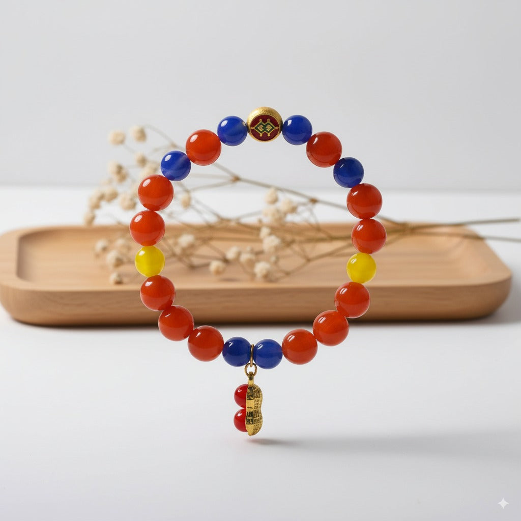 Red Blue Yellow agate