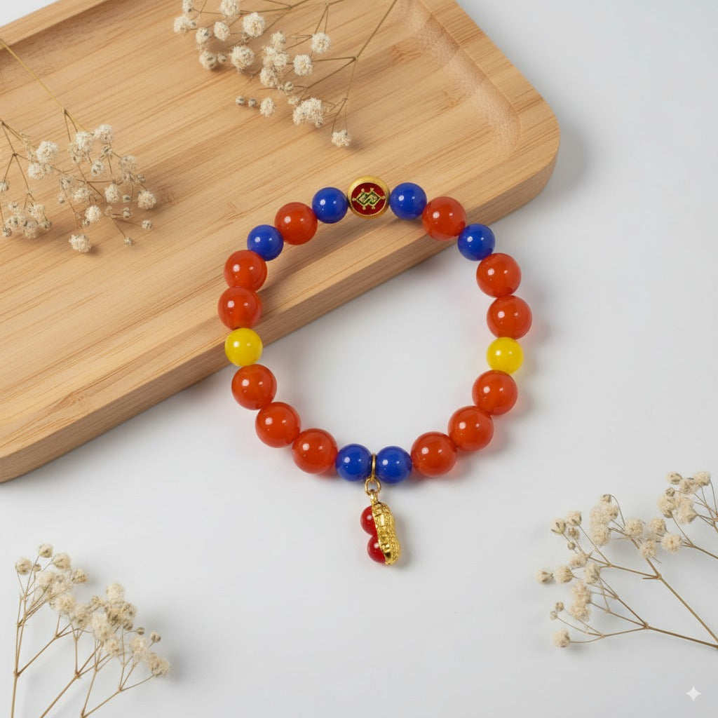 Red Blue Yellow agate