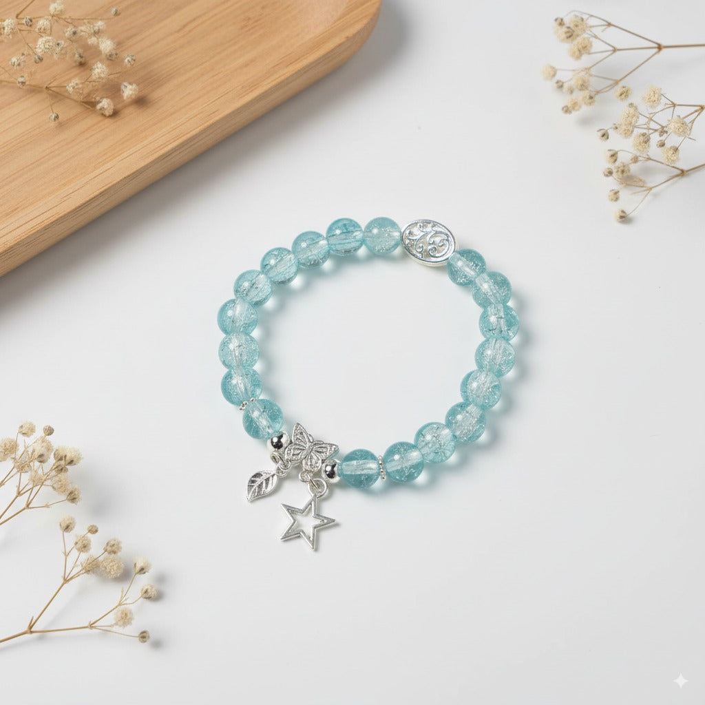 Aquamarine crystal & 925 silver