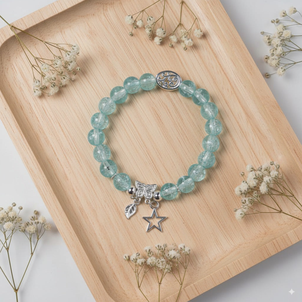 Aquamarine crystal & 925 silver