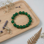 Green chalcedony round beads