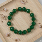 Green chalcedony round beads