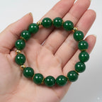 Green chalcedony round beads