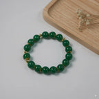 Green chalcedony round beads