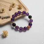 Amethyst beads & obsidian beads