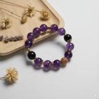 Amethyst beads & obsidian beads